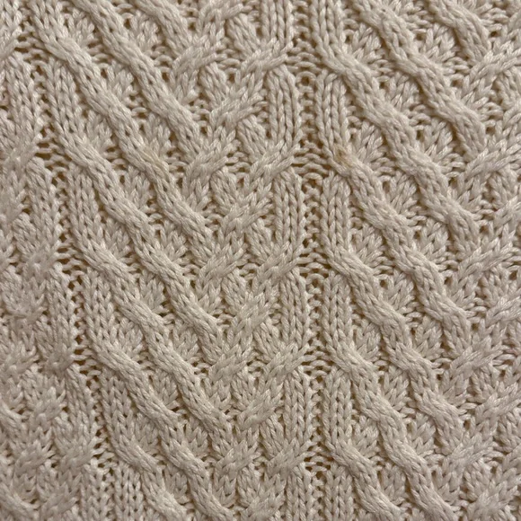 Zara Cream Cable Knit Cowl Neck Sweater - Picture 3 of 5